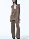 Darted Cotton Trousers
